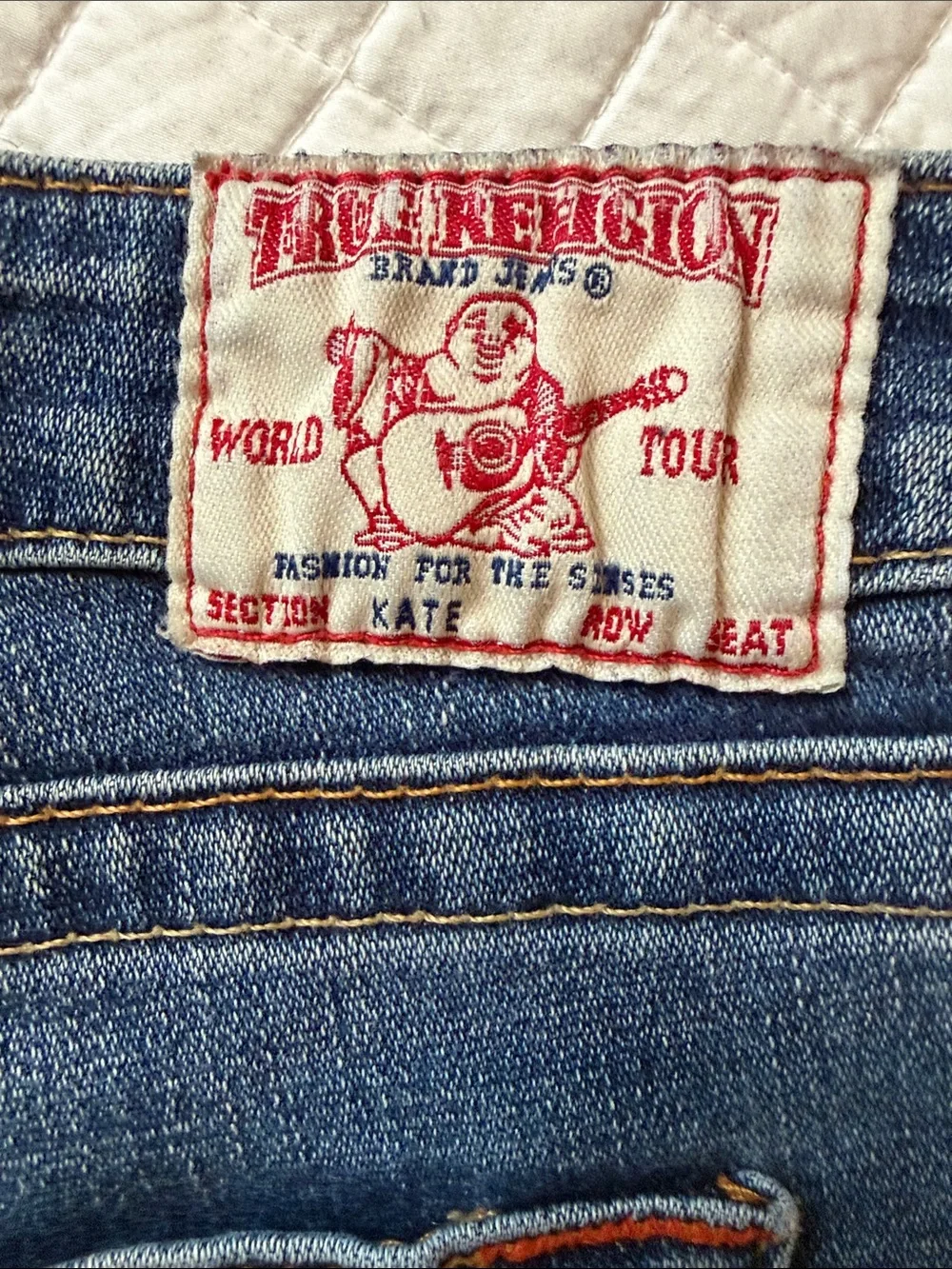 True Religion Men's Straight Leg Faded Blue Jeans